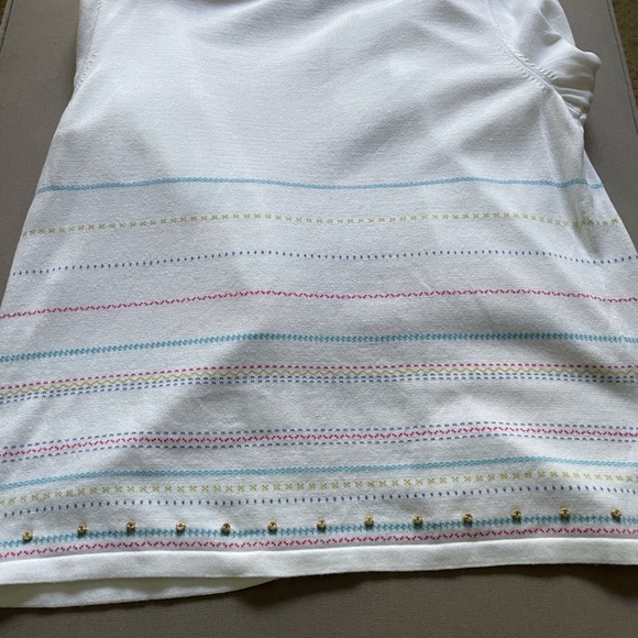 Christopher & Banks Ladies Cardigan. Size XL .Color. White with Stripes. - Picture 2 of 6